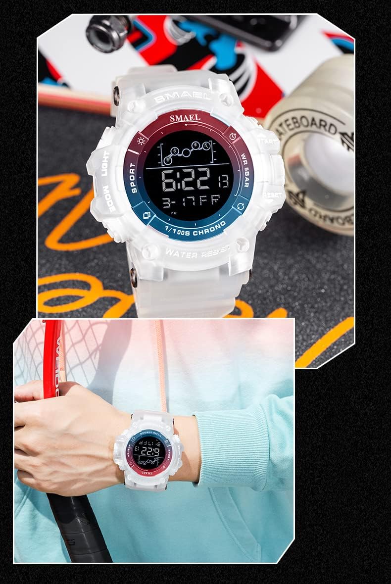 Men's Digital Sports Watch Outdoor Military Stopwatch Electronic Large Dial Waterproof Multifunctional Watch Tactical Army Wrist Watches for Men/Student