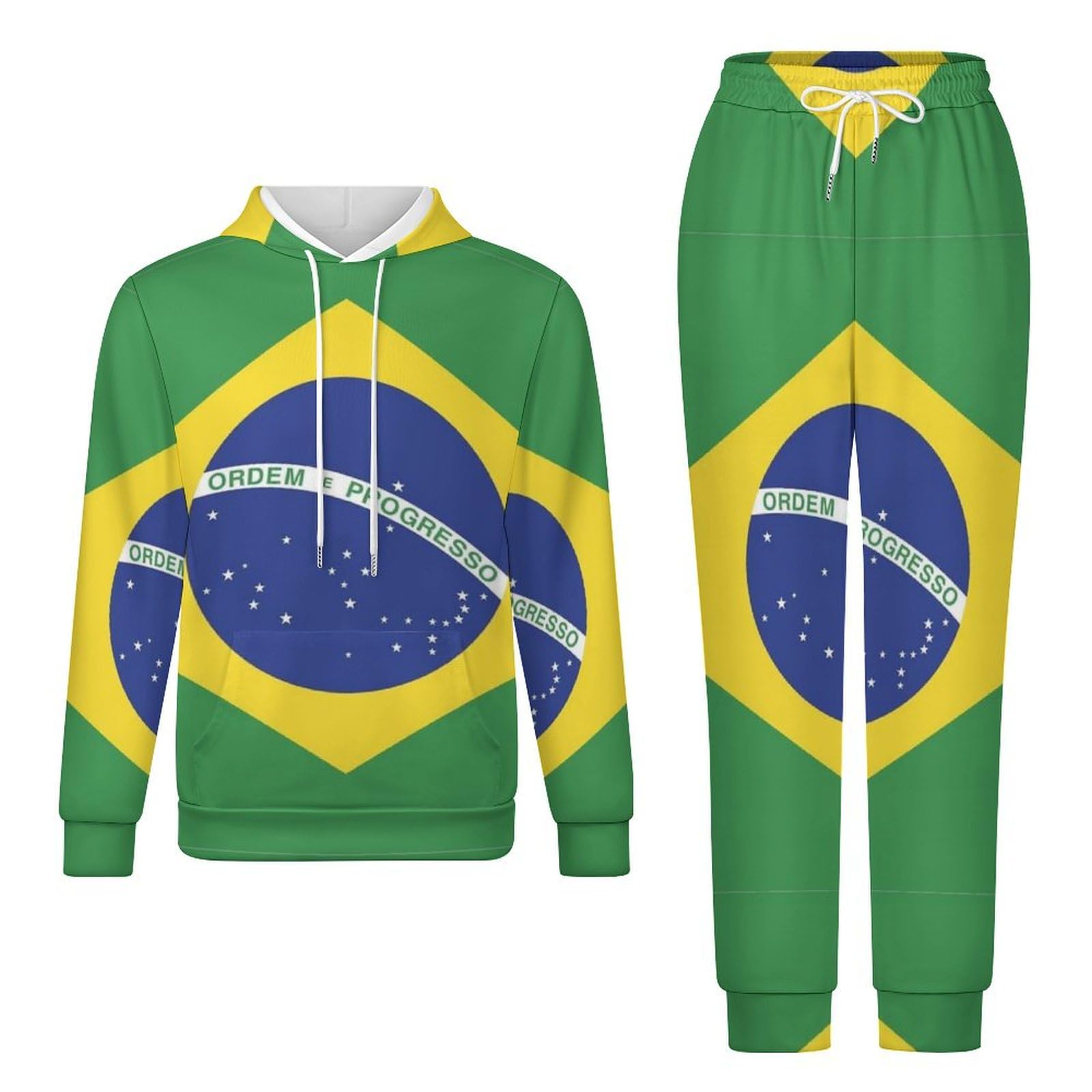 Tuta Da Donna Set Completo Da Salotto Set Da 2 Pezzi Tute Da Uomo Con Bandiera Brasiliana Manica Lunga Abbigliamento Sportivo Unisex Moda Casual Tuta Da Ginnastica Autunno Inverno
