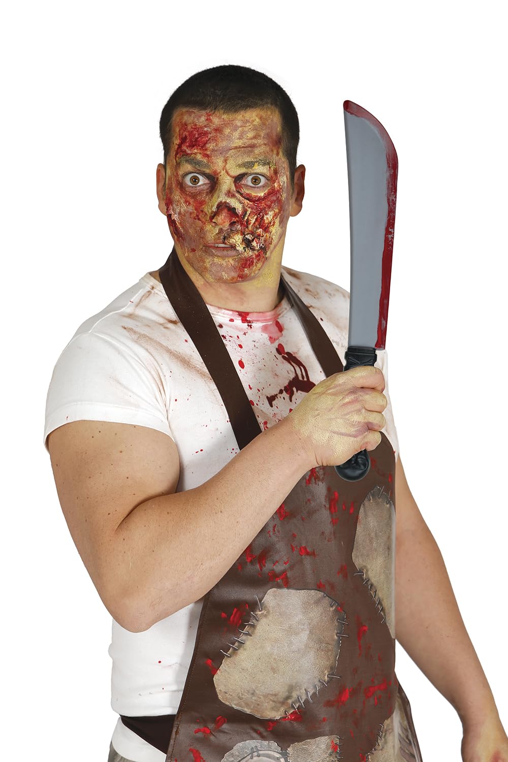 FIESTAS GUIRCA | Toy Machete for Fancy Dress (16.1 in) - Fake Bladed Weapon for Halloween and Chef Parties - Ideal Accessory for Horror and Carnival Costumes - All Users - Grey Black