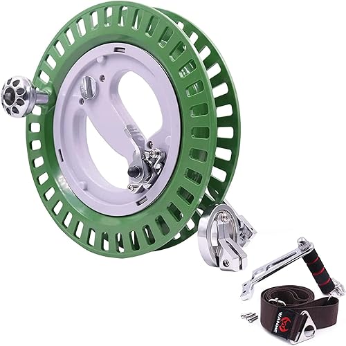 9KM DWLIFE 10.6" Professional Kite Reel with Strap, ABS Plastic&Alloy Kite String Winder with Brake System, Ratchet Lock, Ball Bearing Omnibearing,