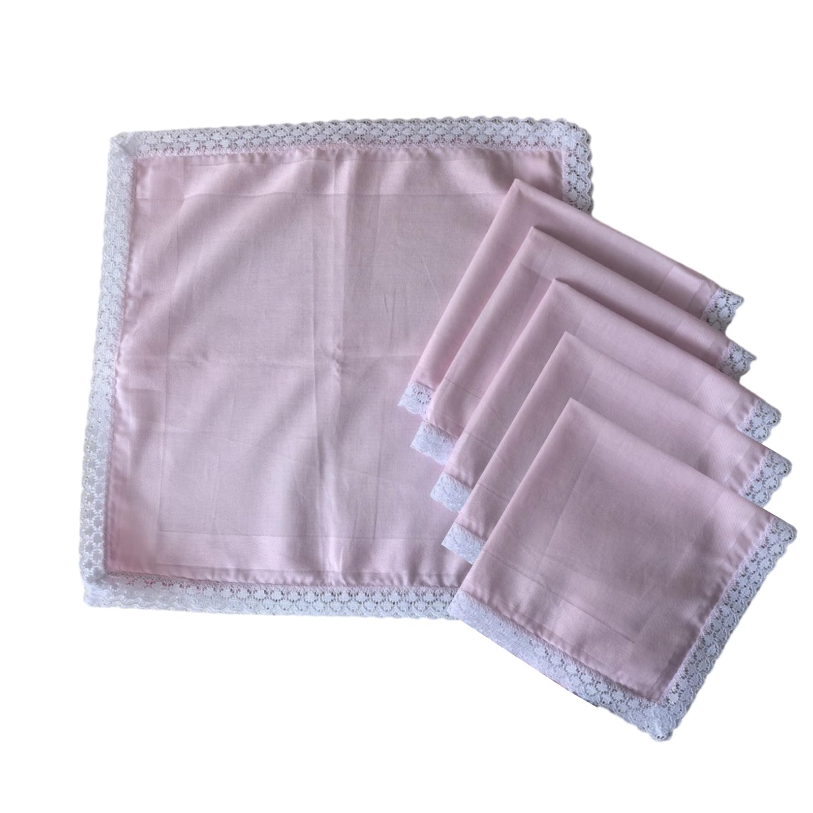 Elnwnnkc Of 6 Ladies Cotton Handkerchiefs with Floral Embroidery and Lace Edges Hanky for Weddings and Parties Floral Lace Handkerchiefs