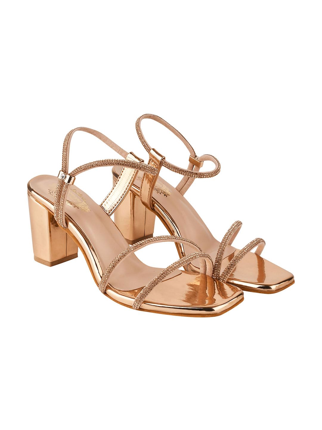Shoetopia Embellished Rhinestones Strap Heels For Women & Girls