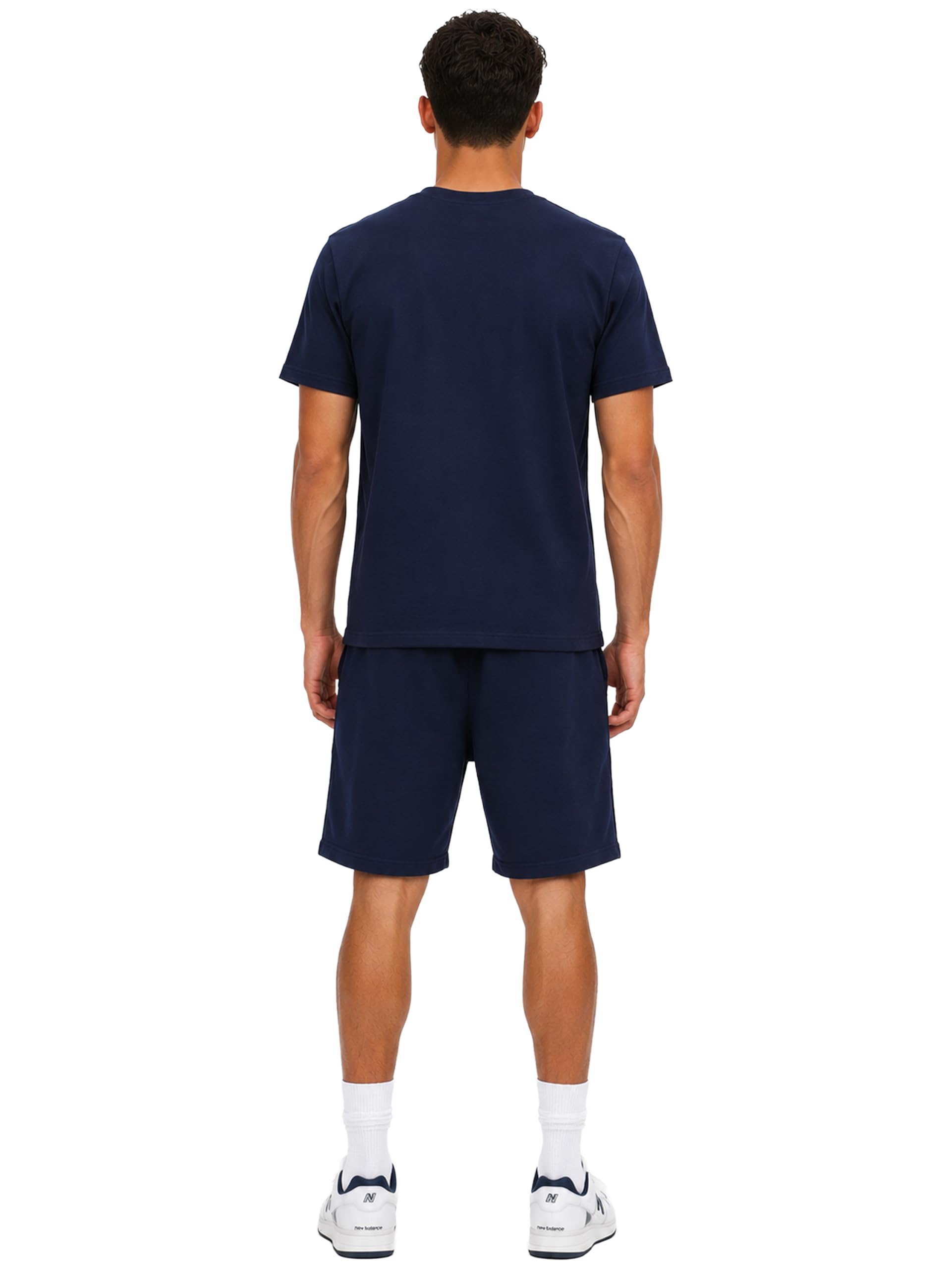 BRAND KRUZE Set maglietta da uomo girocollo a maniche corte tinta unita e pantaloncini casual regular fit