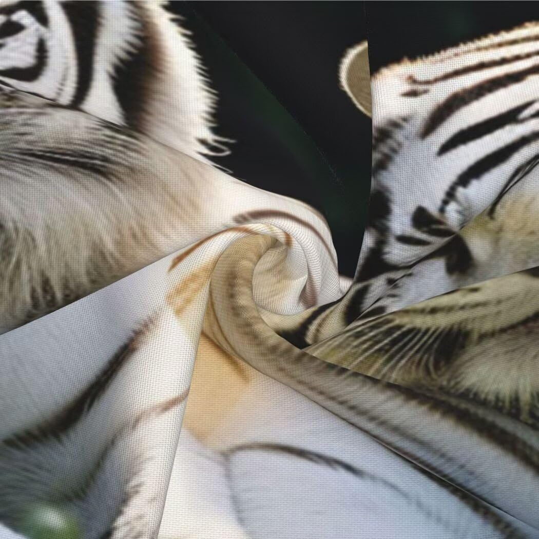 Fundas de Cojines 55x55 cm Juego de 4 Animales Funda de Almohada del Decorativos de Tela de Lino para Sofa con Cremallera Oculta, Funda Cojin Tigre Blanco Cushion Covers Decoración del Hogar -LI41