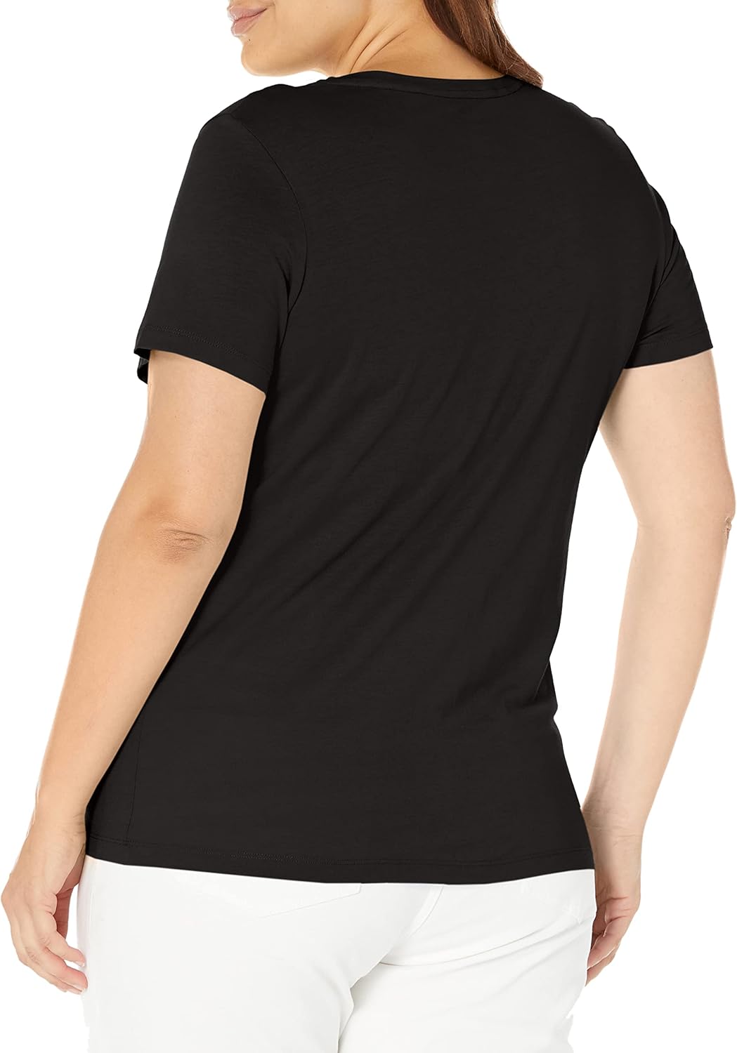 HUE Womens Sleepwell Basic Short Sleeve V-Neck T-Shirt for Lounging Or Sleeping, Made with Temperature Regulating Technology - Image 2