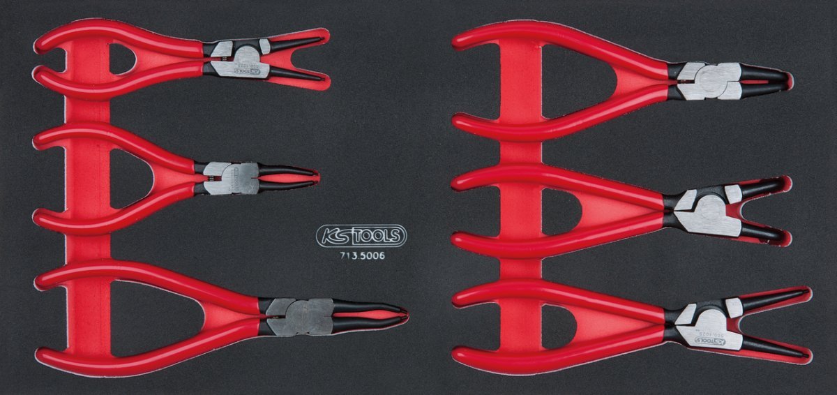 KS Tools 713.5006 Serie SCS di pinze Seeger, 6 pz modulo 1/3