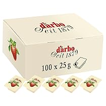 Darbo, Crema di Fragole da Spalmare, Marmellata Monoporzione con Frutta di Alta Qualità, Ideale per Colazione e Buffet, Formato Convenienza, Confezione da 100 Confetture da 25 g