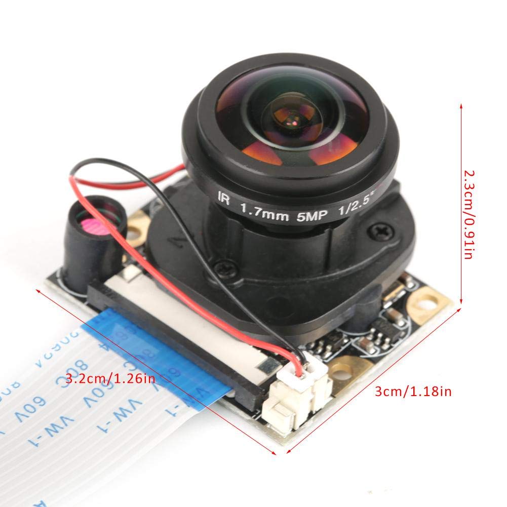 Akozon Modulo telecamera 5 Megapixel Sensore OV5647 Webcam Video HD Supporta Visione Notturna Passa Sutomaticamente Scheda del Modulo Telecamera IR CUT per B 3/2(Niente luci)