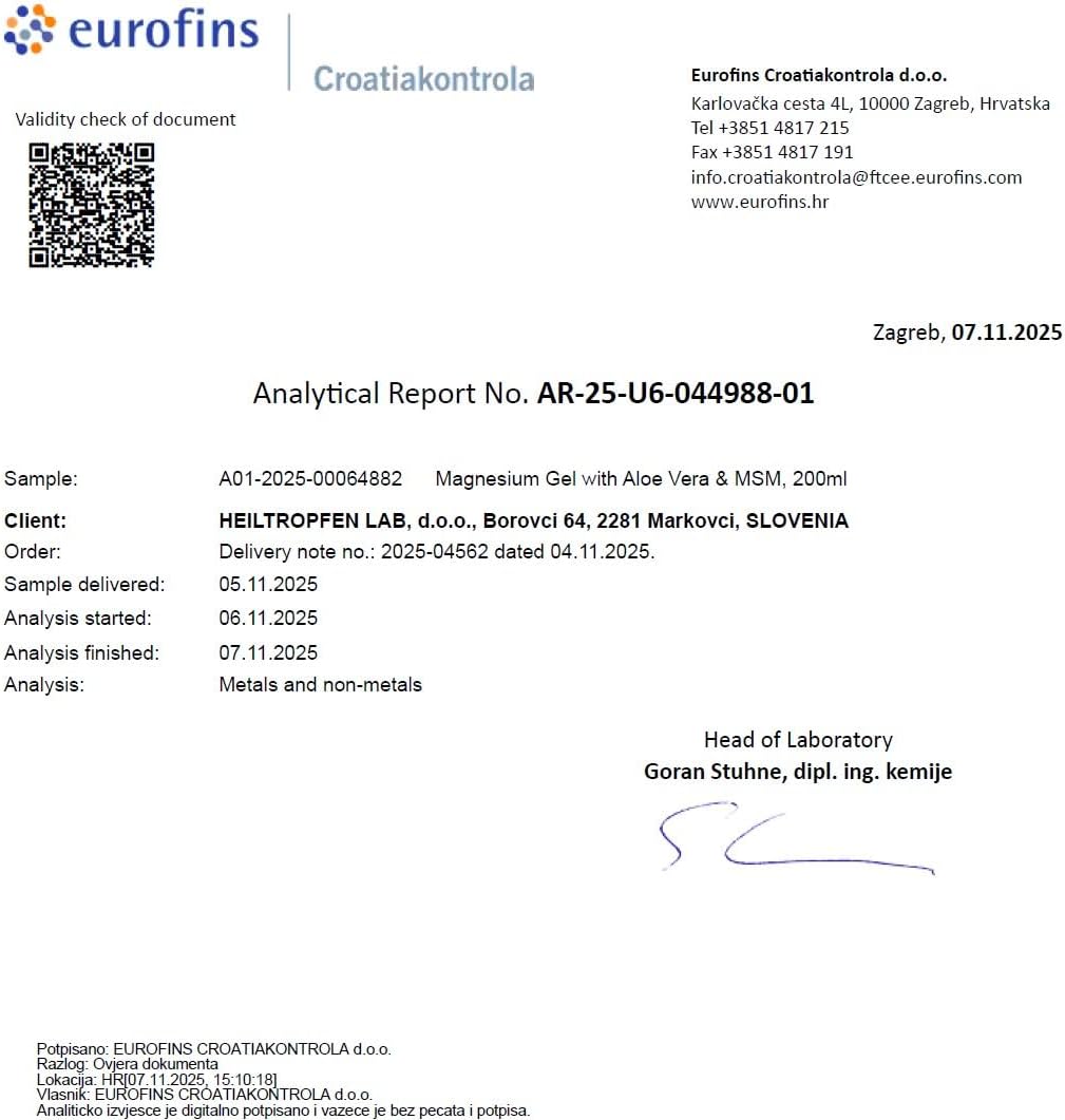 Magnesium Gel with Aloe Vera & MSM | 6.76 Oz - 200 ml | Pure Magnesium Chloride | Organic Aloe Vera | Third-Party Tested | Heiltropfen® - Image 3