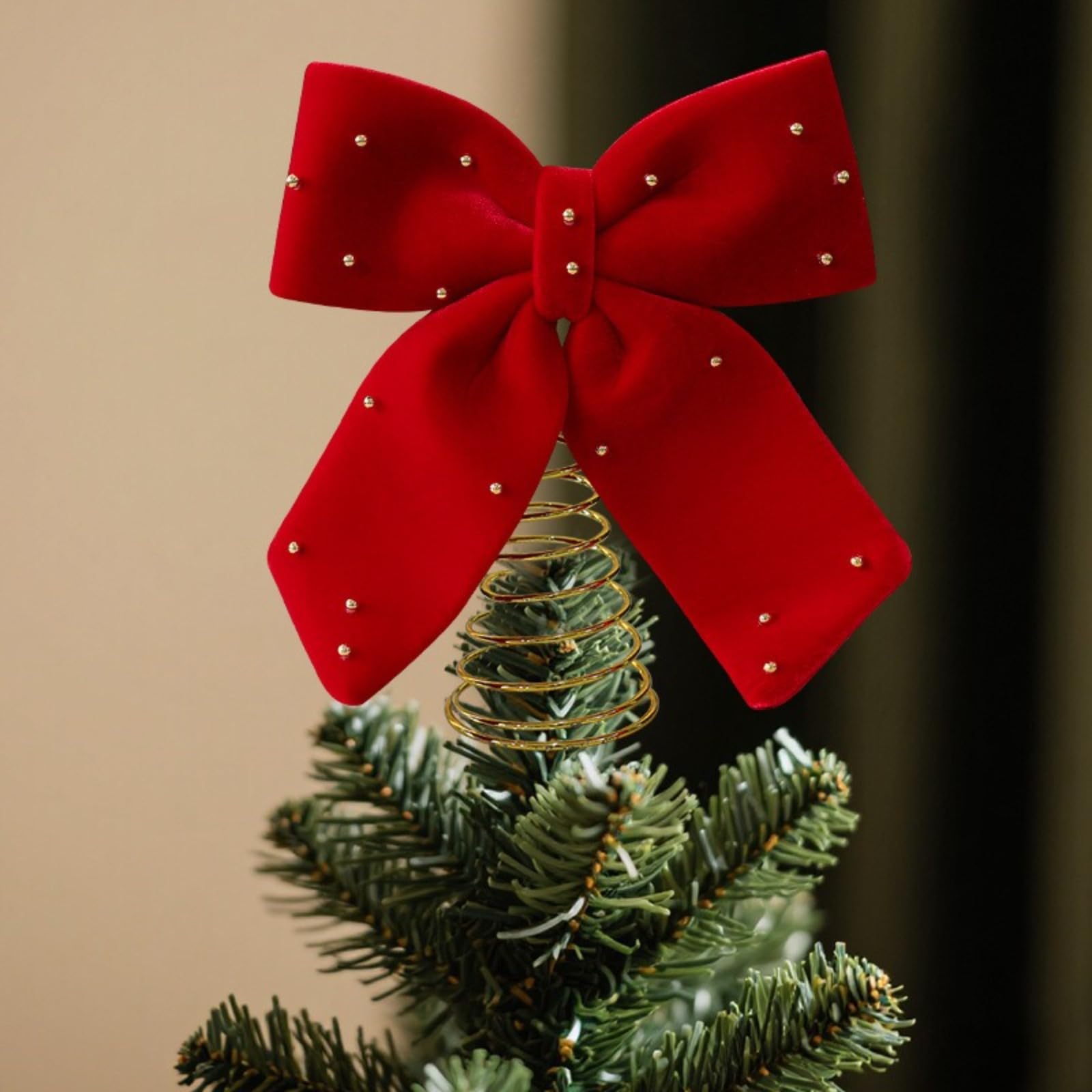 Weihnachtsschleife Weinrot Weihnachtsbaumspitze Dekoration Anhänger