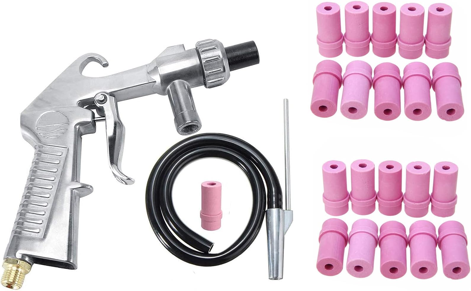 Sand Blaster Gun Kit Blasting Set Sandblaster Gun Nozzle Tube Rust Remove Abrasive Sand Blasting for Sandblast Cabinets Sand Suction Pipe
