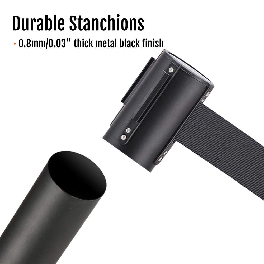 Yaheetech Barrière de Guidage Rétractable 8 Poteaux avec Corde 2M Système de Balisage