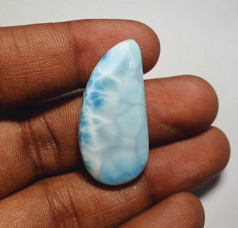 Larimar naturel cabochon gemme 37x17mm pour collier et pendentif DIY