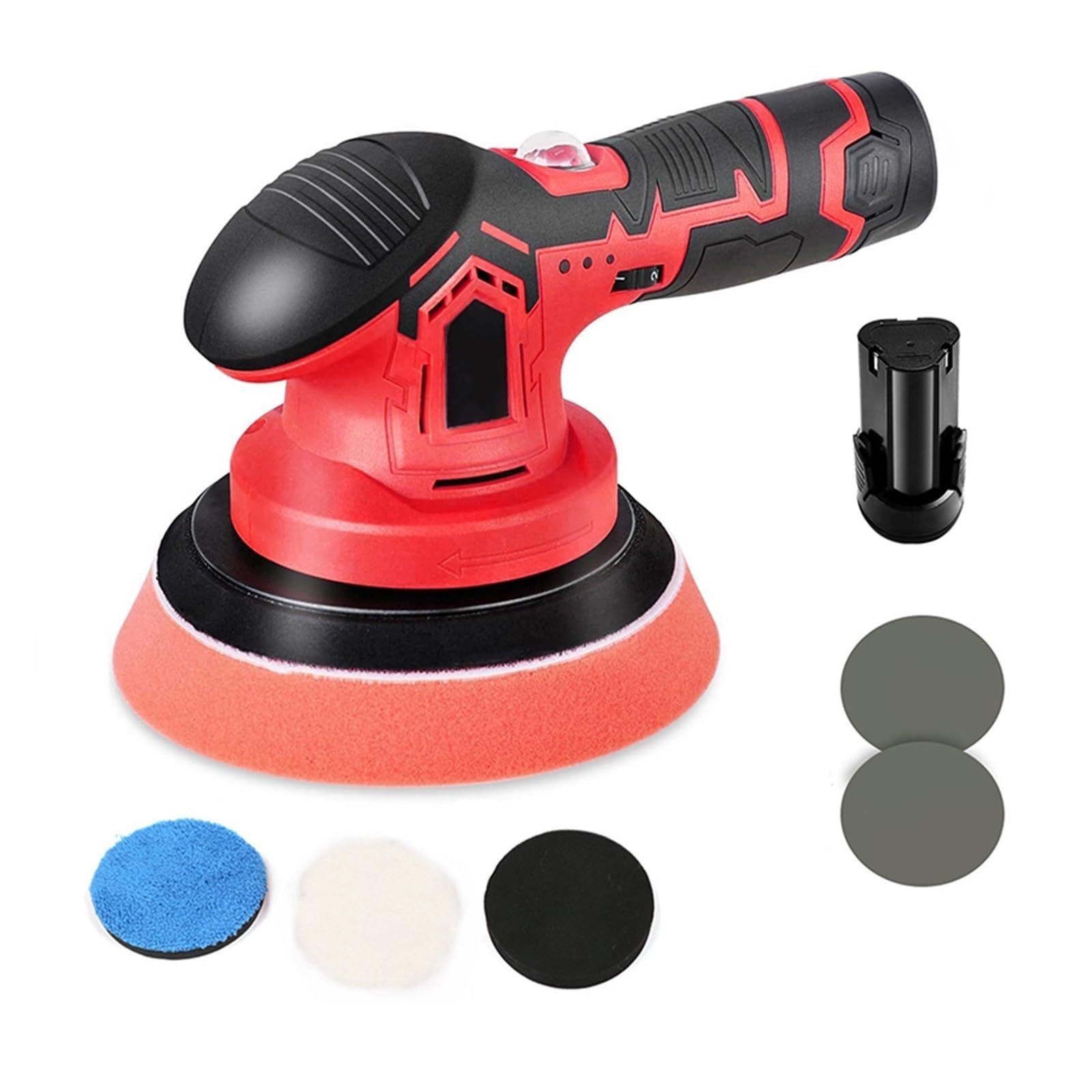 Pulidora Máquina de abrillantado for coche inalámbrico, pulidor de tampón inalámbrico de 6 pulgadas, lijadora de 6 velocidades variables, herramienta for cera de pulido eléctrico, 2500-5000RPM Para en