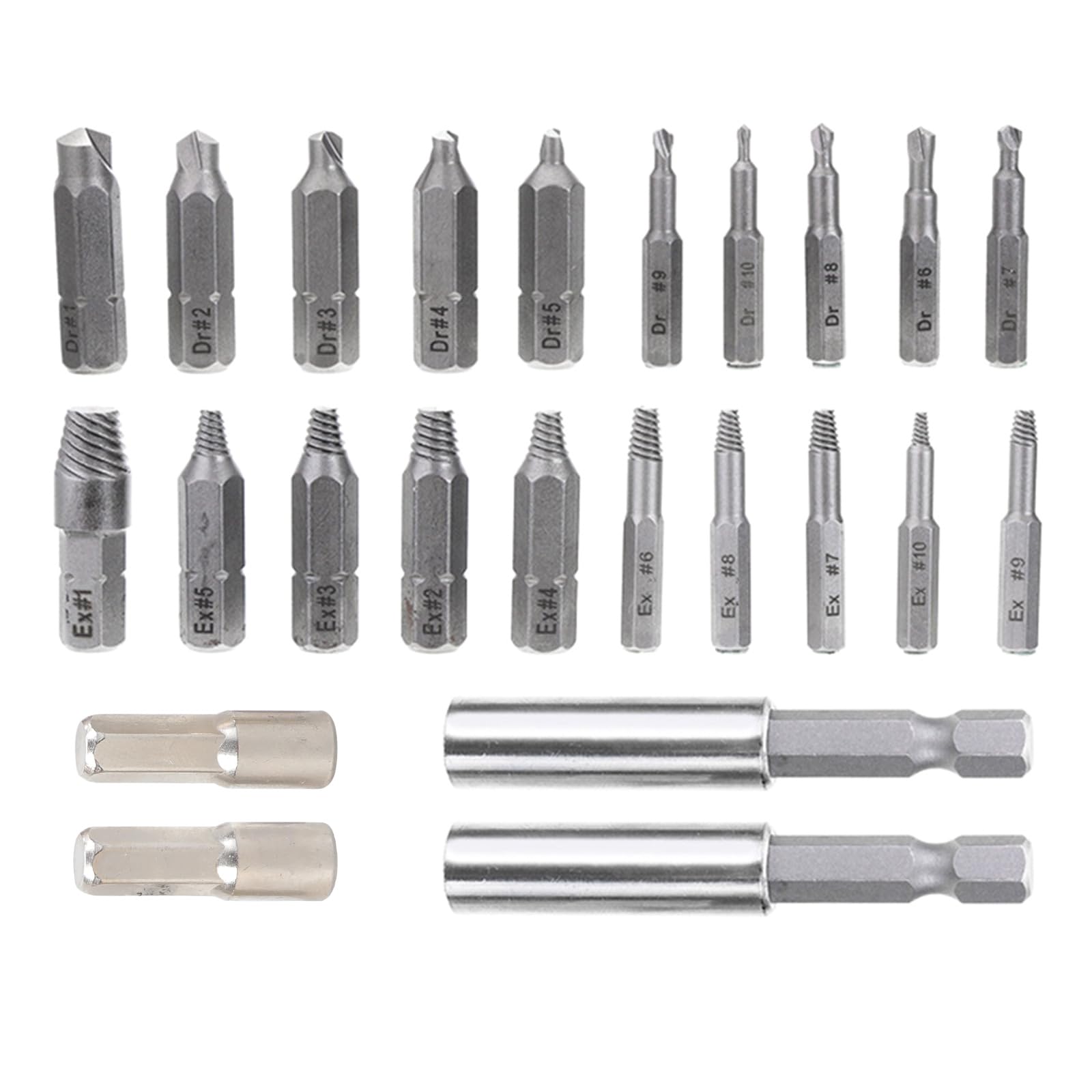 Tsophreniq 24Pcs Damaged Screw Extractor Drill Bit Set Stripped Kit For Bolt With Damaged & Stripped Remover Tool And Drill Bit Set