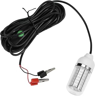 Kuuleyn Lámpara LED de Pesca con Cable, luz LED de Pesca submarina de 12 V IP68, iluminación Completa de 360 ​​°, lámpara de Pesca submarina Verde, luz Sumergible para atraer Peces, Cable de 8 m