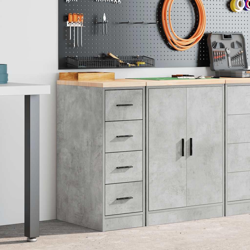 Generisch Garagen-Aufbewahrungsschrank Betongrau Massivholz Kiefer,Wirtschaft Industrie,Gewerbliche Lagerung,Industrieschränke-860583