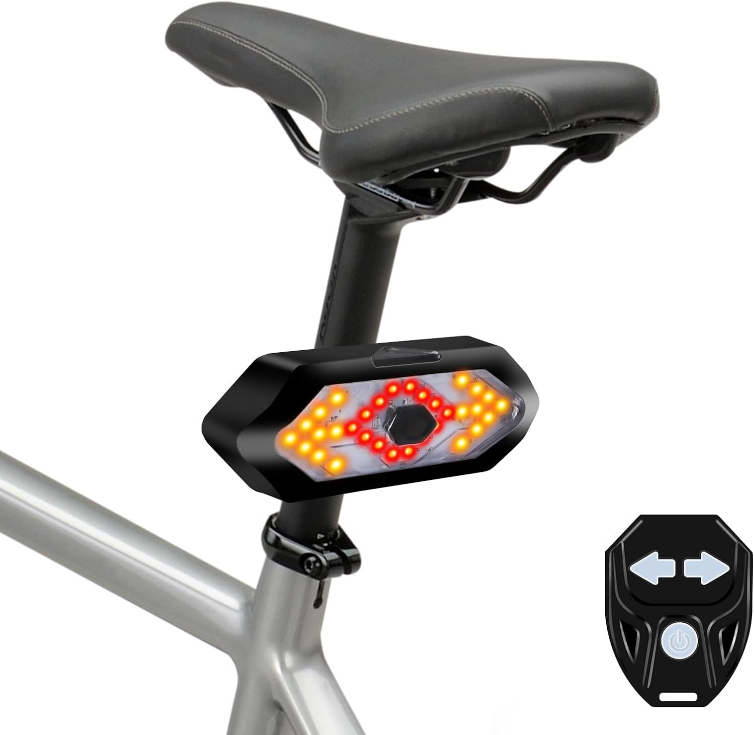 TCKW Bicycle Tail Light with Turn Signals and Brake Light, Tweeter Wireless Remote Control Bicycle Rear Light Back USB Rechargeable Safety Warning Cycling Light Fits on Any Road Bicycle (B0D11MV8WR) Amazon Price History, Amazon Price Tracker