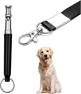 Dog Whistle,Dog Whistle to Stop Barking,Recall Training,Ultrasonic Silent Dog Whistle Training to Stop Barking Control Devices for Neighbors Dog,with Free Lanyard（Black）