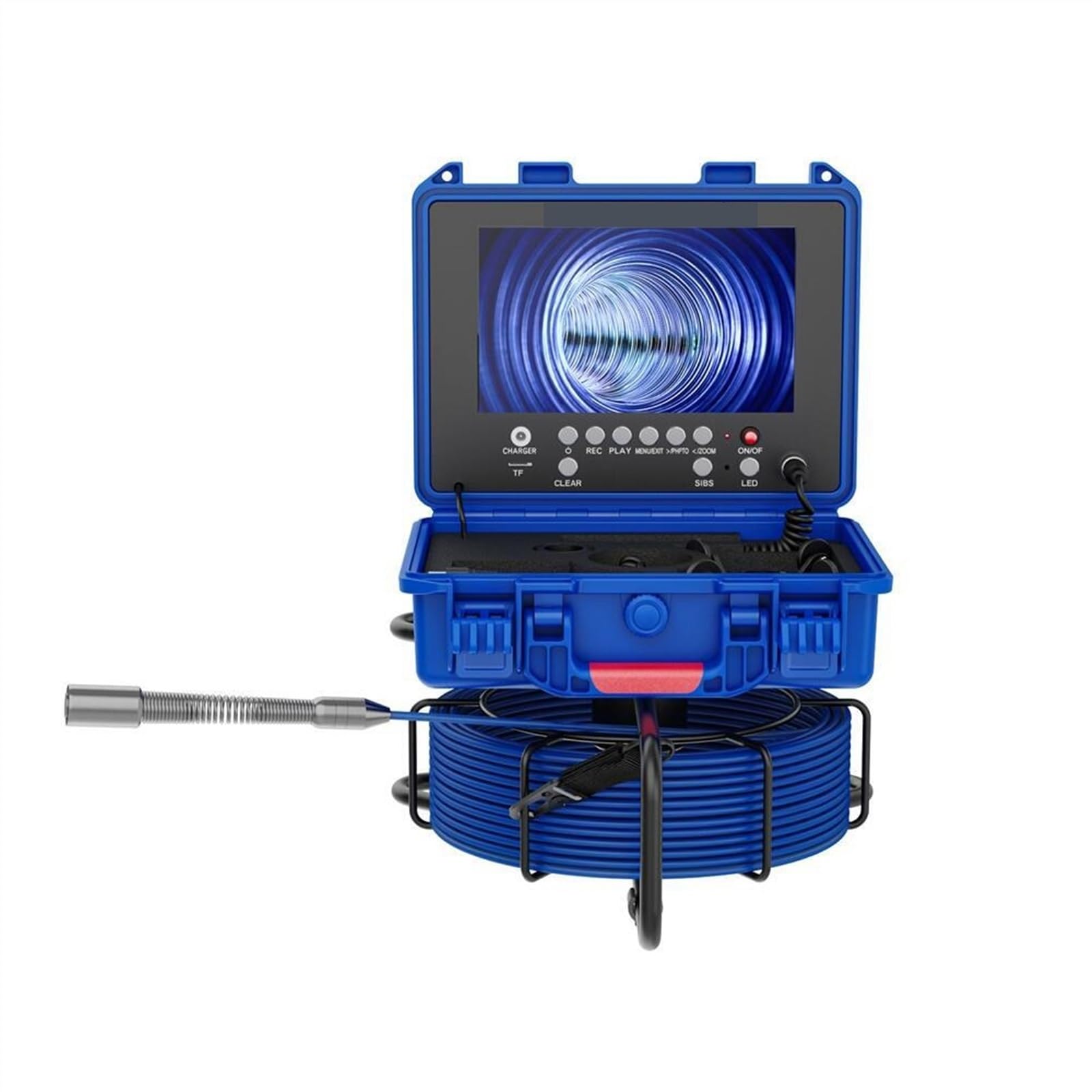 Sewer Camera, 9" Monitor Drain Sewer Endoscope Distance Counter 512HZ Signal Self-Leveling Pipeline Camera 10/20/30/40/50M(50m,23MM Camera)