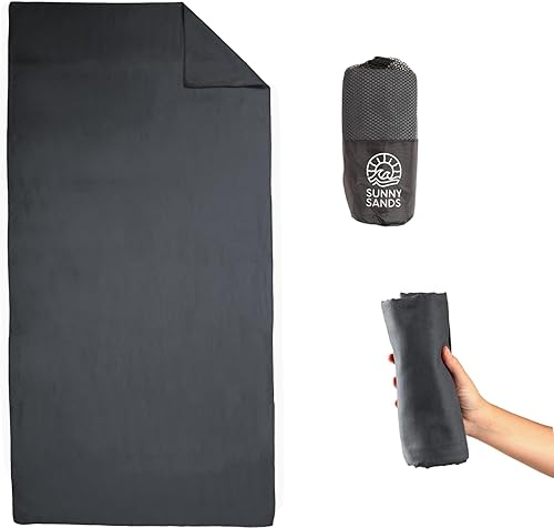 Toalla de microfibra para playa y viajes, extragrande, ligera, de secado rápido, a prueba de arena