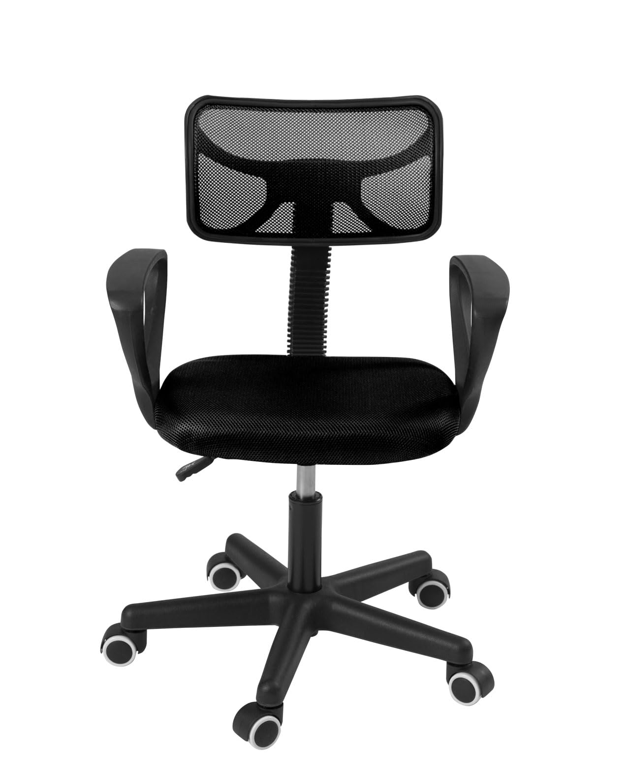 KAYELLES Chaise de Bureau Enfant Junior, siège rembourré Textile Mesh Respirant, pivotant 360°, accoudoirs, Hauteur réglable, roulettes Souples Lab (Noir)