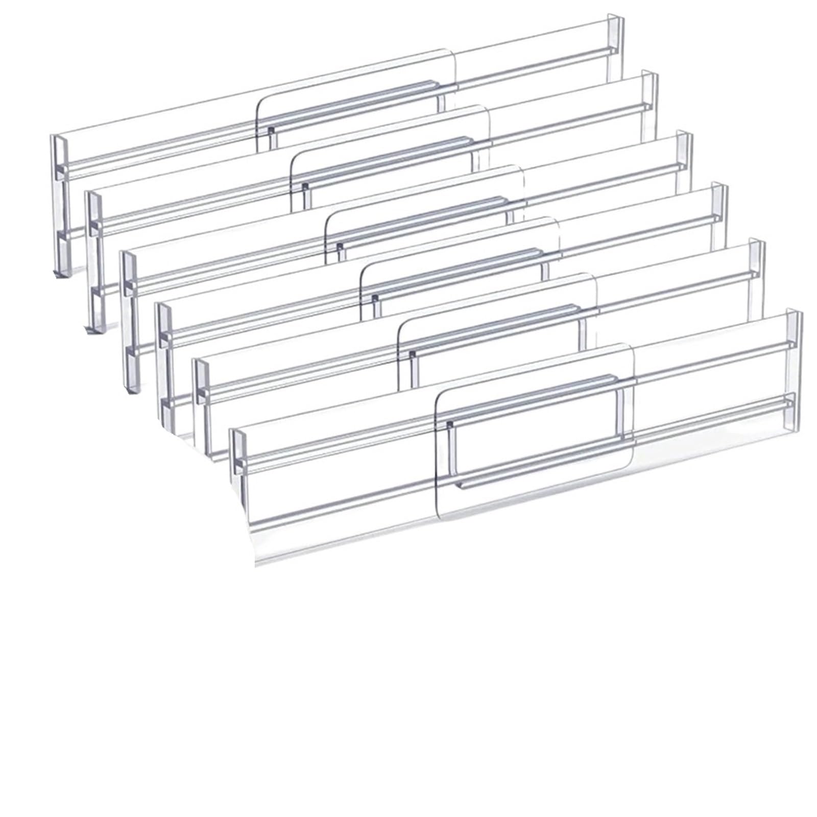 Separatori Per Cassetti Divisori for cassetti da 1/4/6 pacchi Organizzatori Separatori for in plastica regolabili for abbigliamento, utensili cucina