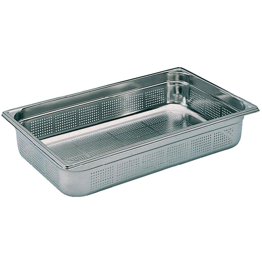 Bourgeat K140 Gastronorm Perforated Pan, 1/1, Stainless Steel, 6.7 L, 530 mm Length x 325 mm Width x 55 mm Deep