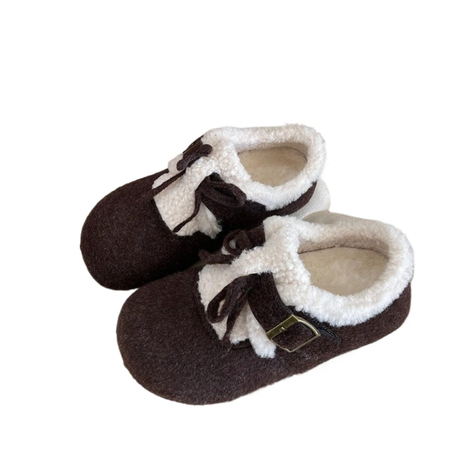 Womens Cute Furry Snow Boots 3-5CM Platform Winter Boots with Soft Plush Lining Round Toe Cozy Cotton Shoes