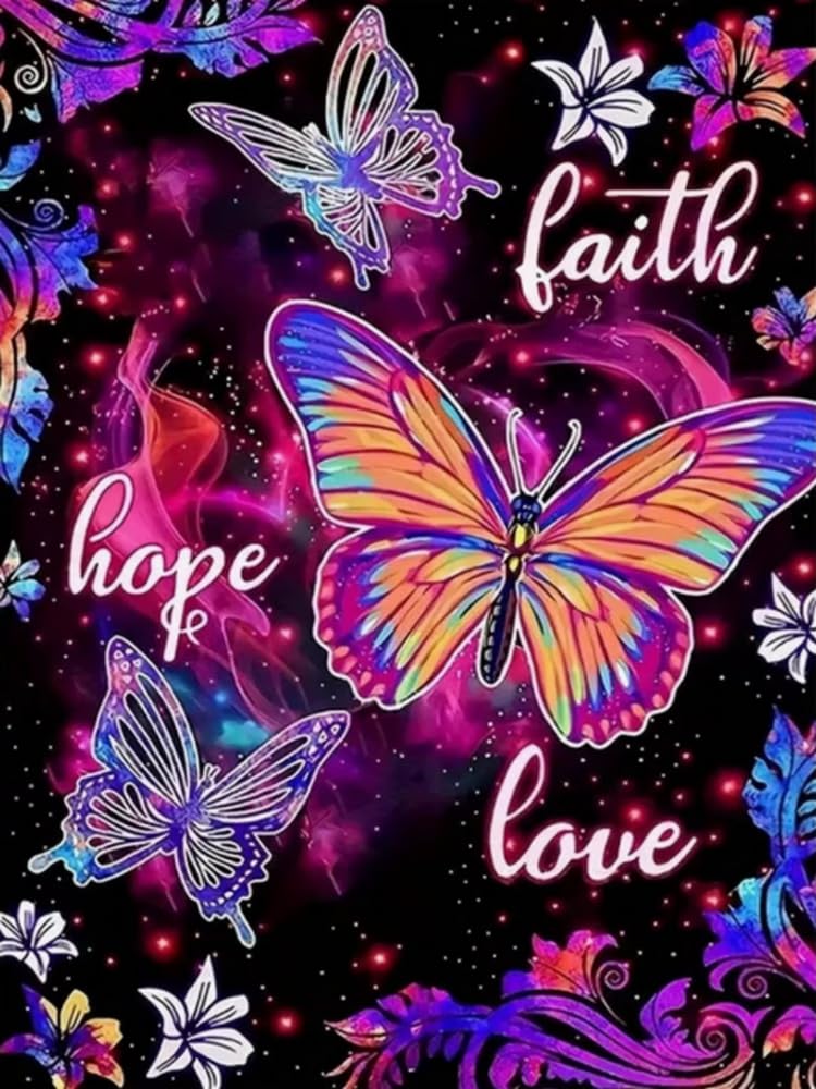 Brennora Embroidery Cross-Stitch Kits for Adults Beginners Pre Printed Cross Stitch Kit 11CT Needlework Arts and Crafts for Home Decor Butterfly 16x20 inch