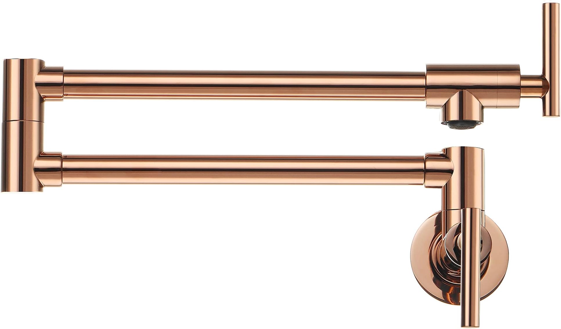 Pot Filler Faucet Rose Gold Folding Brass Single Cold Kitchen Faucet Wall Mounted Swivel Kitchen Sink Faucets Single Hole Kitchen Pot Filler Faucet Double Joint Swing Arm Faucet