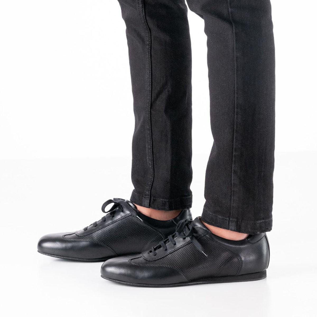 Werner Kern Herren Sneaker Tanzschuhe Positano 28062 - Leder Schwarz - 1,5 cm Keilabsatz - Rauledersohle - Made in Italy