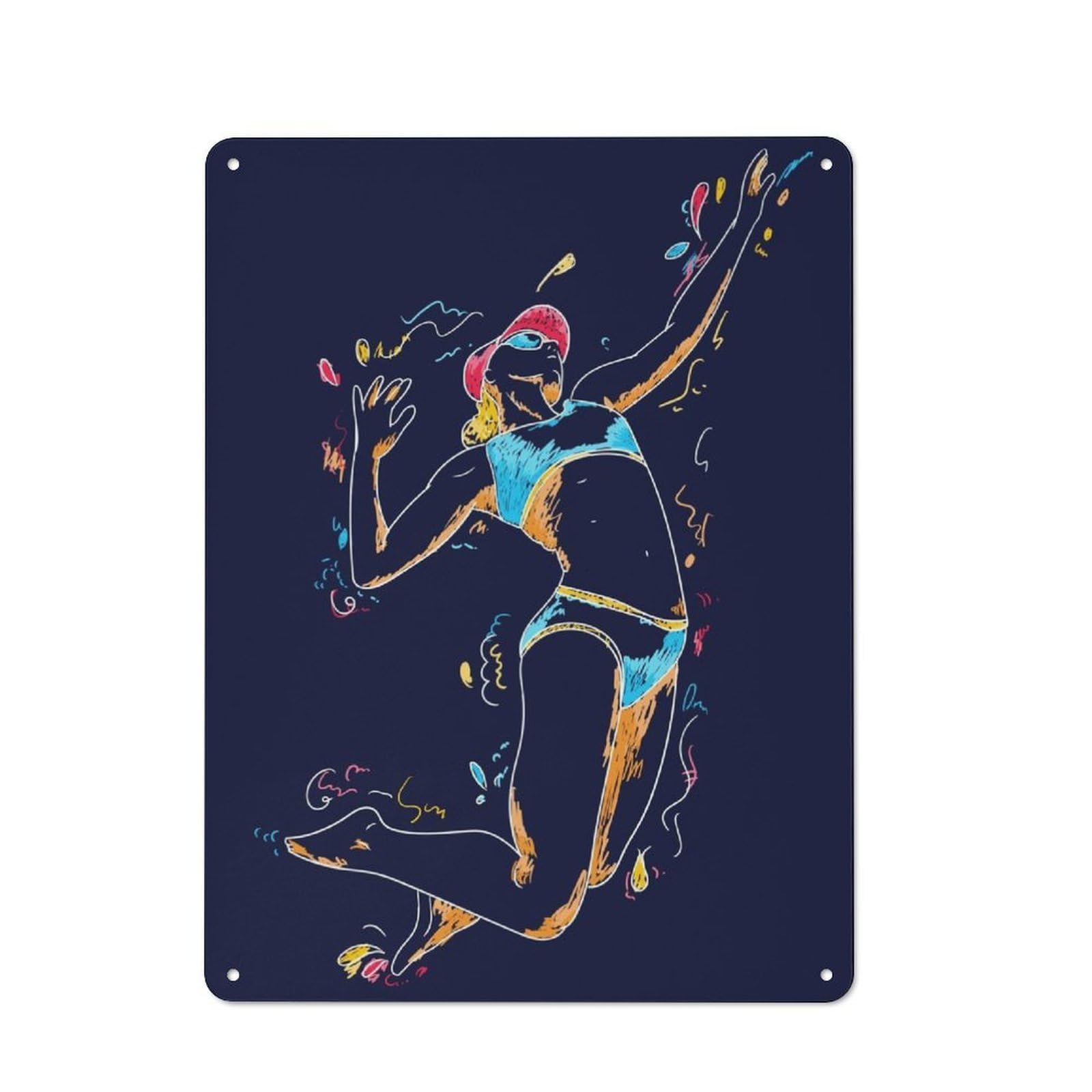 Junmoney Retro Volleyball Rustic Metal Plaque 40X30cm For Hobby Room Or Studio, For Vintage Wall Decor Fans, For Garage And Workshop Walls