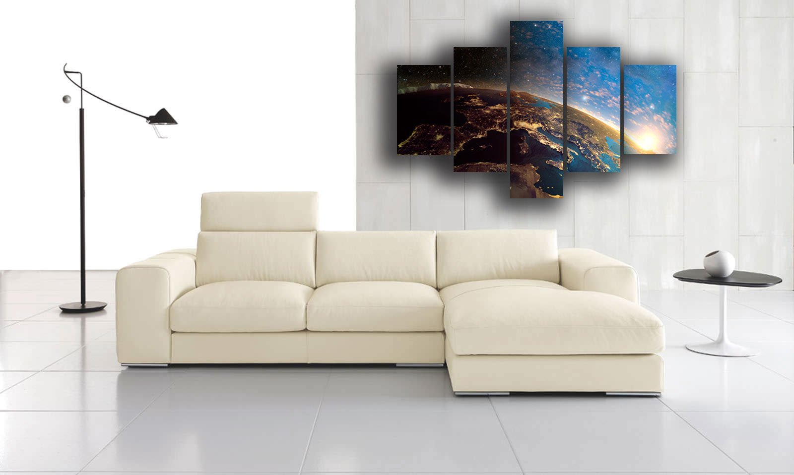 Quadri Moderni soggiorno Mappamondo Mappa Mondo Europa Italia 200x100 cm 5 pezzi XXL Stampa Tela quadro moderno grande arredamento Salotto Camera da letto Cucina Ufficio (200x100 cm (5pezzi)