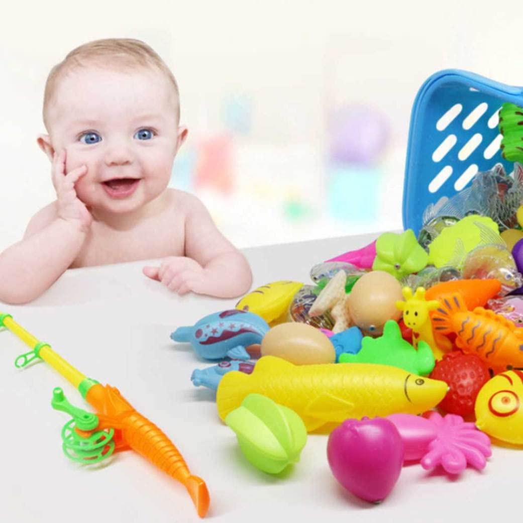 22Pcs Fishing Toys Magnetic Water Play Items Fishing Games Multi Fish Plaything for Kids Bath Fun Time — view 3