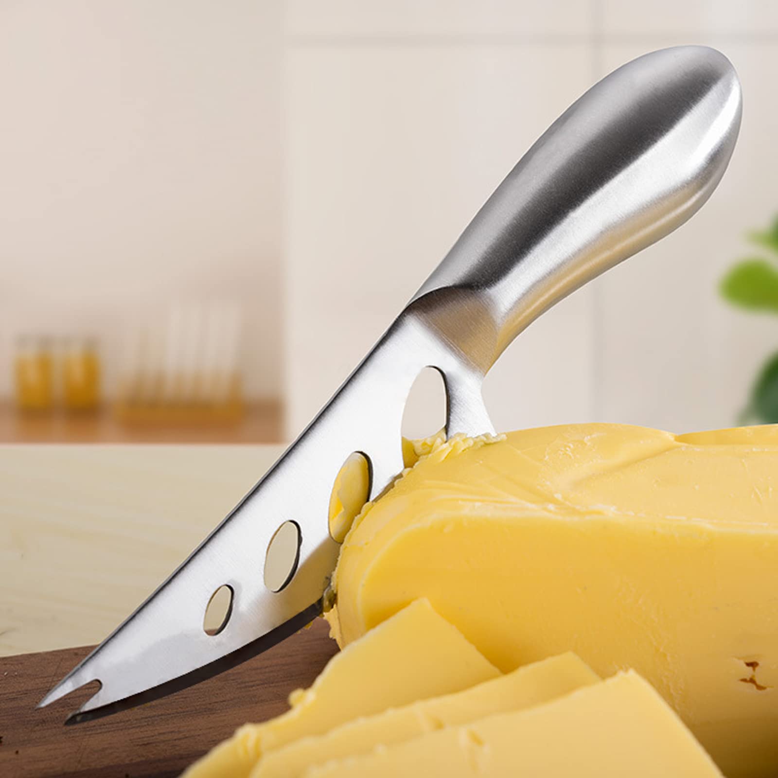 VANRA Juego de 6 Cuchillos de Queso Mini Cuchillos de Queso de Acero Inoxidable con Esparcidor de Mantequilla y Tenedor para Tablas de Embutidos y Platos de Queso