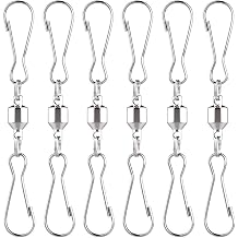Swivel Dual Clips - Wind Spinner Hangers Spiral Tails Twisters Wind Socks, for Spinning windsocks and Any Kites, Flower pots, Plants, Bird feeders, Solar Lights, Flags