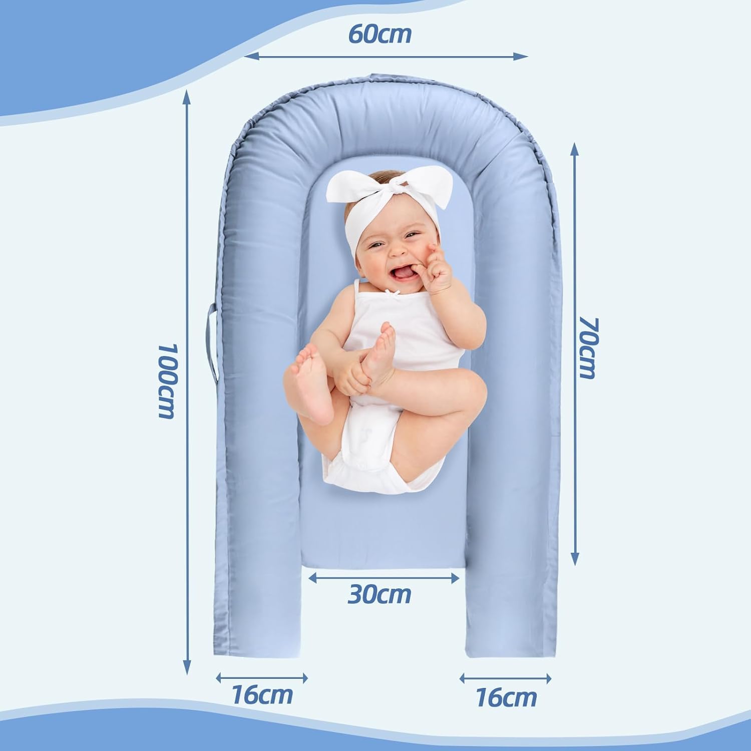Hooyax Baby Nest Pod for Newborn Baby Lounger for Newborn Portable 100% Breathable Cotton Baby Nest for 0-12 Months Boys Girls - Image 2