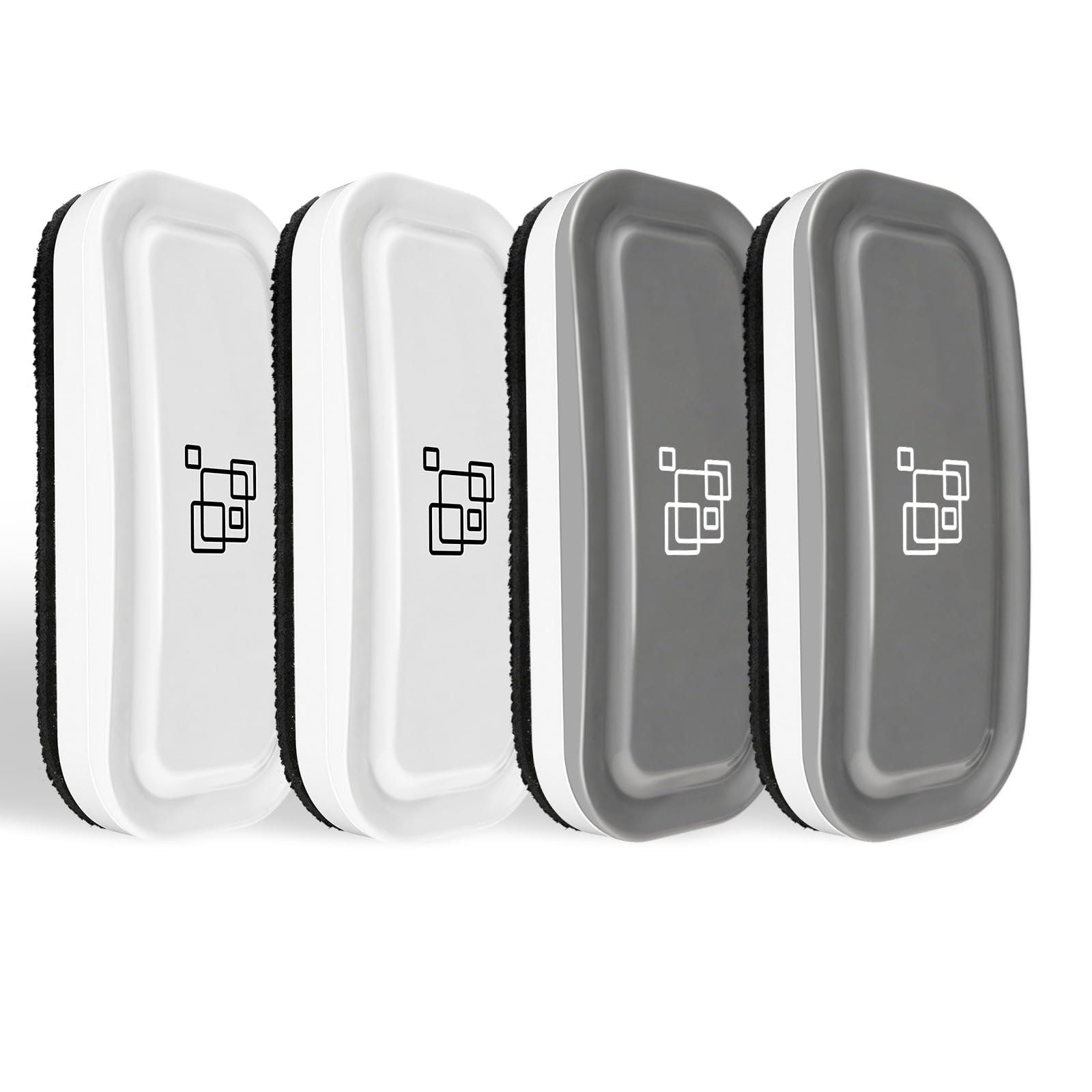 maxtek Magnetic Dry Erase Eraser, 4 Pack, 2 Gray + 2 White