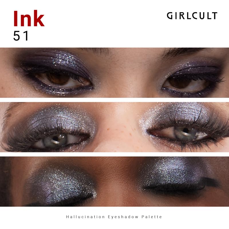 GIRLCULT 4-Color Eyeshadow Palette - Highly Pigmented Matte & Glitter Long-Lasting Eyeshadow Quad, Blendable Radiant Finish with Built-in Mirror for Precision Application #51 - Image 3
