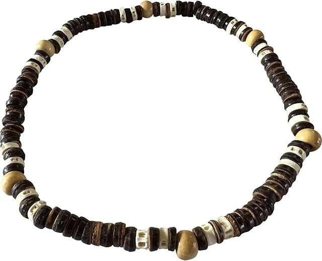 Wooden Necklace Chain Mens Womens Kids Beach Surfer Jewelry Handmade Jewellery