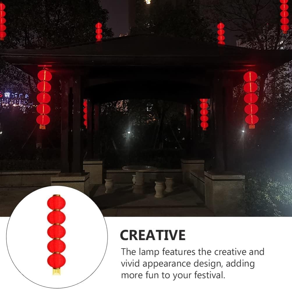 LIOONS 5 Strings of Chinese Lanterns, Solar Lanterns, Red Paper Lanterns Decoration Hanging Lantern Paper Lantern Lamp