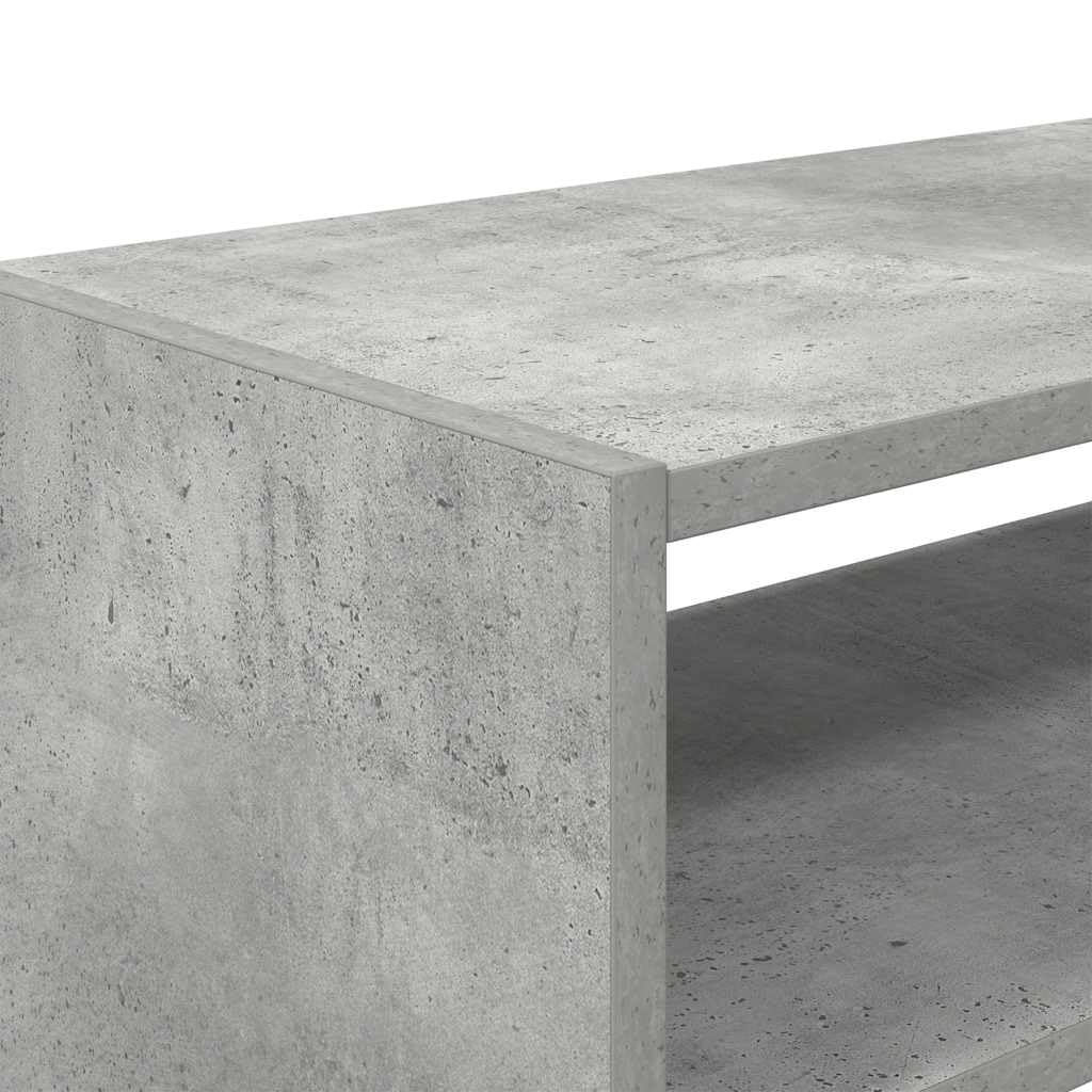 Schuhregal Betongrau aus Holzwerkstoff 60x30x30,5 cm stapelbar platzsparend für Flur Diele Eingangsbereich mit Mehreren Fächern zur Schuhaufbewahrung und Ordnung