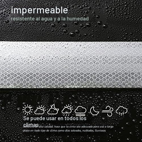 Cinta Reflectante Adhesiva, Res Istente Al Aguapegatinas Reflectantes Cinta De Seguridad Autoadhesiva para Coche Camión Motocicleta Barco Bicicleta Remolque Camper (10M*5CM / 2" X 33ft, Blanca)