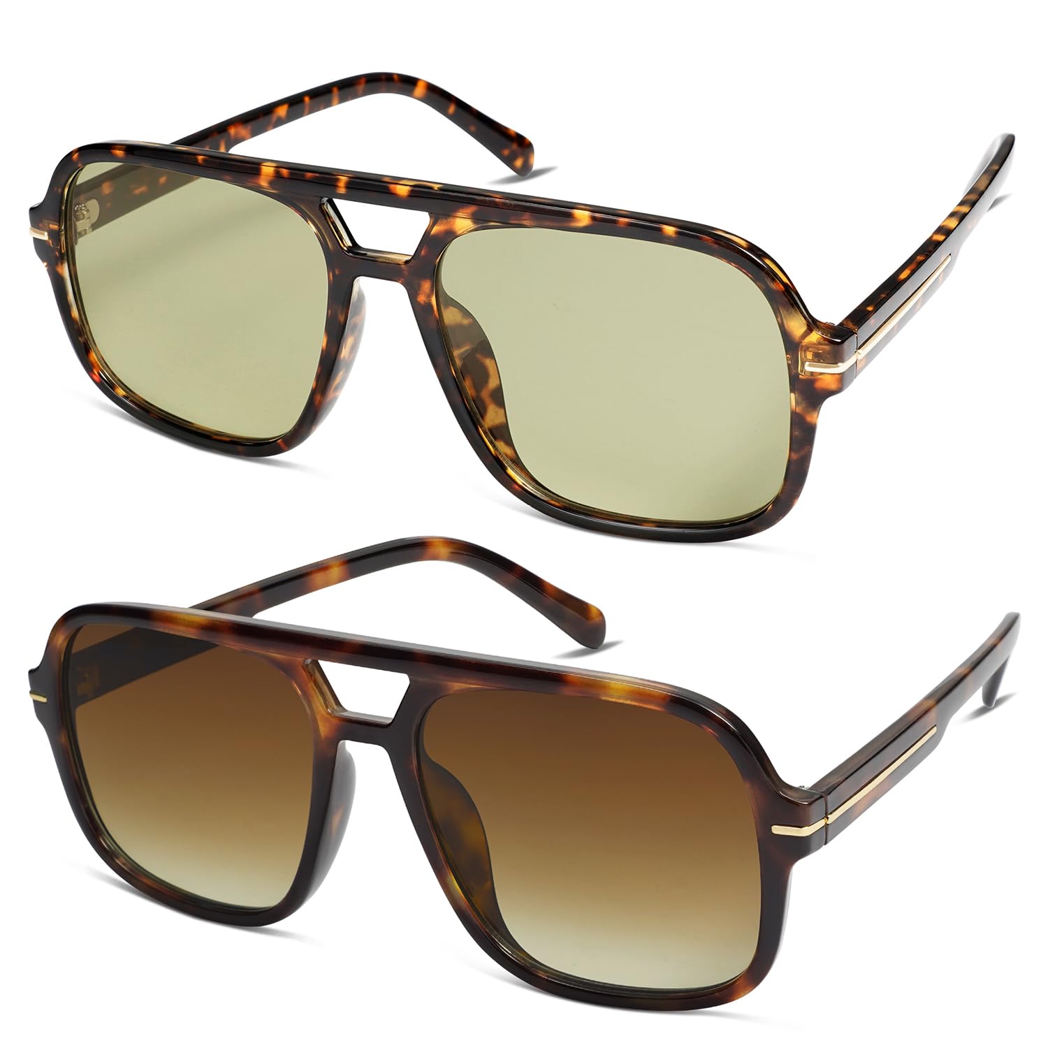 Quadratische Piloten-Sonnenbrille für Damen und Herren, Retro-Stil, klassische 70er-Jahre-Stil, übergroße Sonnenbrille, AR82173