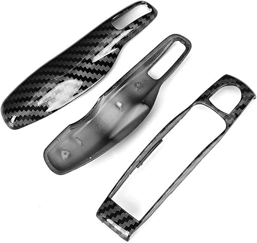 Miniatura 7 de Aramox Cubierta de llave remota, 3 unidsset ABS fibra de carbono llave de coche cubierta ajuste para Caimán, ajuste de llavero