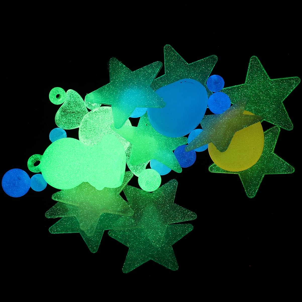 KONTONTY 50Pcs Glow Rocks for Aquariums Decorative Pebbles for Fish Tanks Multi Functional Stones for Vases Succulent Bedding and Garden Projects