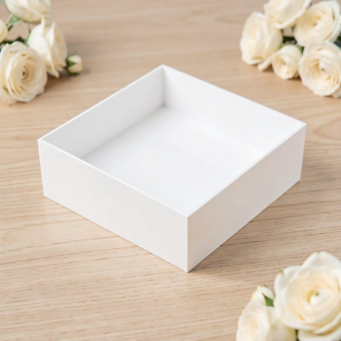BESTOYARD 3 Pezzi Alzatina per Torte in Acrilico Bianco, Cubo, 8 9 10