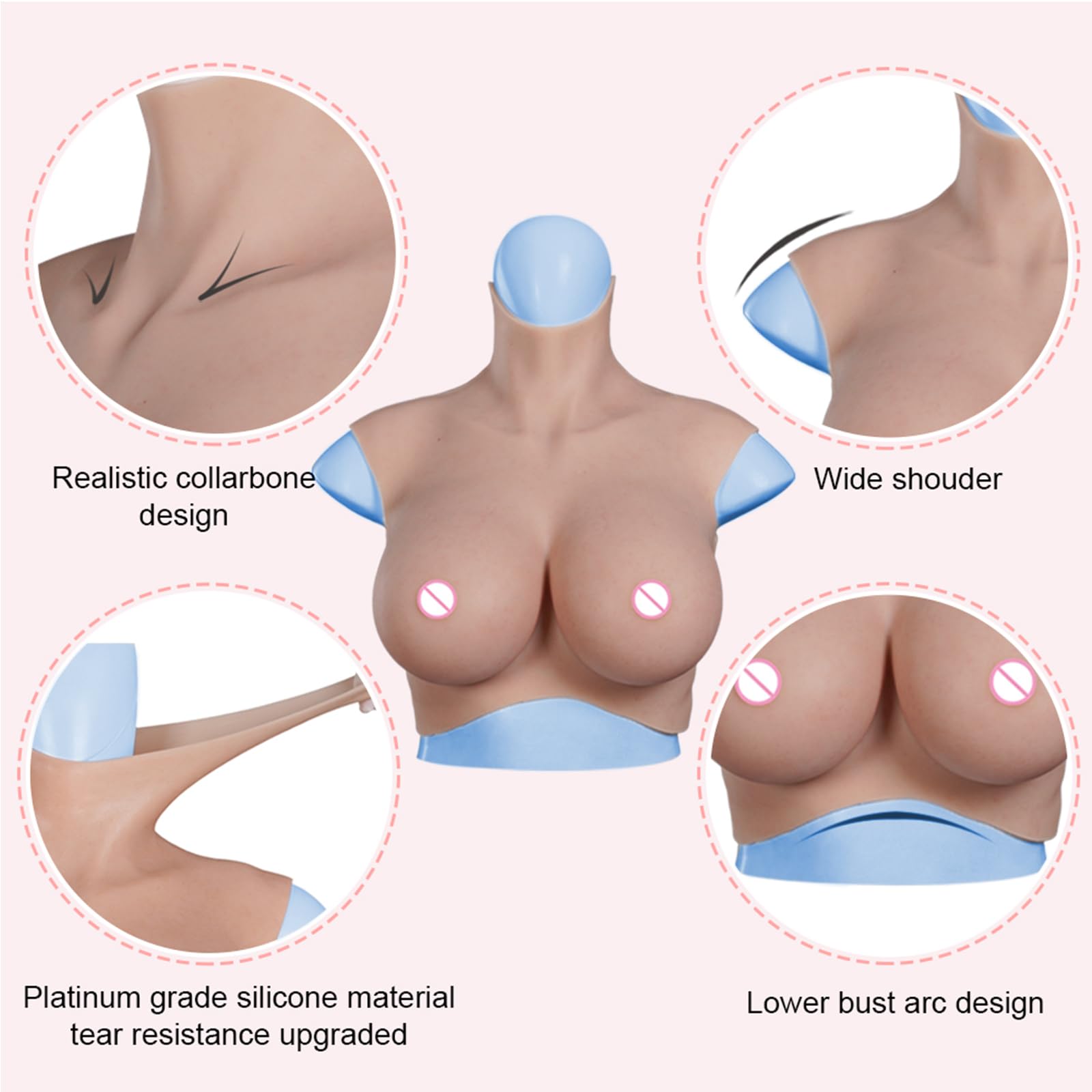 Seni in Silicone 7a Grado Petto finto Artificiale per Crossdresser Transgender Mastectomia