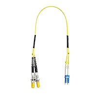Vista 1 de Cable adaptador de fibra óptica LC a ST de 1 pie monomodo 9/125um dúplex, cable adaptador de fibra LC macho a ST hembra - 1.0 ft (1 pie)